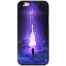 iPhone 6 Plus Kılıf Hd Desen Baskılı Arka Kapak + Esnek Nano Cam - Wanderer Silhouette
