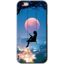 Gramaphone Apple iPhone 6s Plus Kılıf Hd Desen Baskılı Arka Kapak + Kırılmaz Cam - Yalnız Kadın