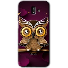Galaxy J6 Plus Kılıf Hd Desen Baskılı Arka Kapak + Kırılmaz Cam - Owl Bird Branch