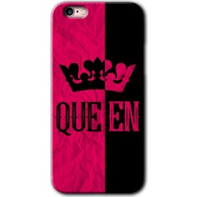 Gramaphone Apple iPhone 6s Plus Kılıf Hd Desen Baskılı Arka Kapak + Kırılmaz Cam - Queen