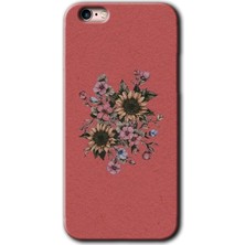 Gramaphone Apple iPhone 6s Plus Kılıf Hd Desen Baskılı Arka Kapak + Esnek Nano Cam - Retro Çiçek