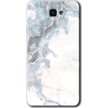 Gramaphone Galaxy J7 Prime 2 Kılıf Hd Desen Baskılı Arka Kapak + Kırılmaz Cam - White Marble