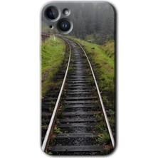 Gramaphone Apple iPhone 14 Plus Kılıf Hd Desen Baskılı Arka Kapak + Kırılmaz Cam - Tren Yolu