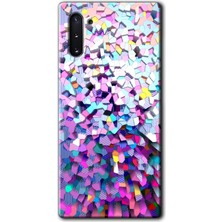 Gramaphone Galaxy Note 10 Kılıf Hd Desen Baskılı Arka Kapak + Esnek Nano Cam - Mosaic Fragments Colorfull
