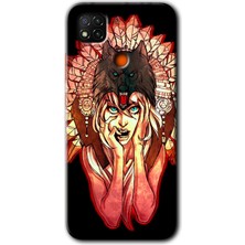 Gramaphone Redmi 9c Kılıf Hd Desen Baskılı Arka Kapak + Kırılmaz Cam - Kurt Kız