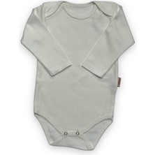 Çıtçıtlı Bebek Body Zıbın Uzun Kollu Pamuklu Ekru