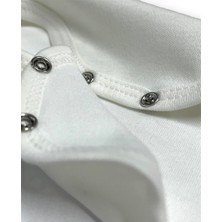 Çıtçıtlı Bebek Body Zıbın Uzun Kollu Pamuklu Ekru