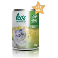 Leos Sığır Parça Etli Soslu Kedi Konservesi 12x400 Gr