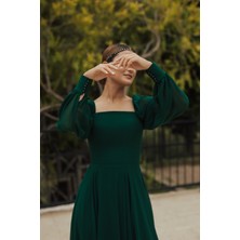 Berissima Bride Ares Şifon Kare Yaka Elbise