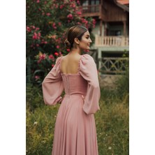 Berissima Bride Ares Şifon Kare Yaka Elbise