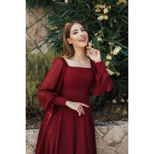 Berissima Bride Ares Şifon Kare Yaka Elbise
