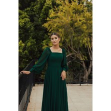 Berissima Bride Ares Şifon Kare Yaka Elbise