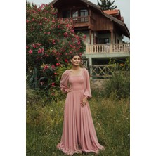 Berissima Bride Ares Şifon Kare Yaka Elbise