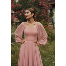 Berissima Bride Ares Şifon Kare Yaka Elbise
