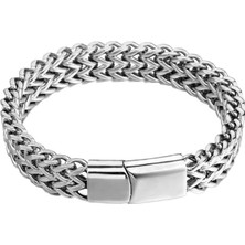 Chavin  Gri Çelik Erkek Bileklik 8 mm. 21 cm ep06by