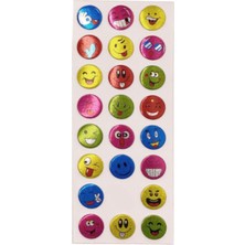 Limmy Sticker Kabartmalı Stiker Defter, Planlayıcı Etiket Renkli Emoji (CB356) 16X7 cm