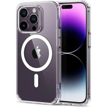 Iphone 14 Pro Kılıf Kamera Lens Korumalı Magsafe Destekli Şeffaf Darbe Emici Sert Kapak