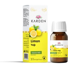 Karden Limon Uçucu Yağı 20 ml Limon Kabuğu Yağı Özelliği ile Doğal Bitkisel Yağ