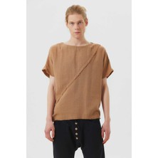 Clandestino Kayık Yaka Kısa Kollu Salaş Erkek Gömlek