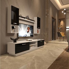 Decoraktiv Eko 5dab Slm DVD Tv Ünitesi Tv Sehpası - Beyaz - Siyah