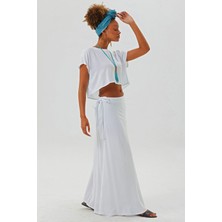 Clandestino Kayık Yaka Oversize Yazlık Crop Bohem Bluz