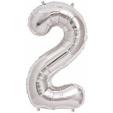 Benim Marifetlerim 2 Rakamı Gümüş Folyo Balon 16 Inch 40 cm