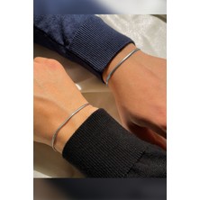 The Collection Erkek Gümüş Kaplama Ayarlanabilir Bileklik Çift Set Zarif Tasarım Sevgili ve Arkadaşlık Koleksiyonu