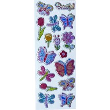 Limmy Sticker Kabartmalı Stiker Defter, Planlayıcı Etiket Kelebek (CB385) 16X7 cm