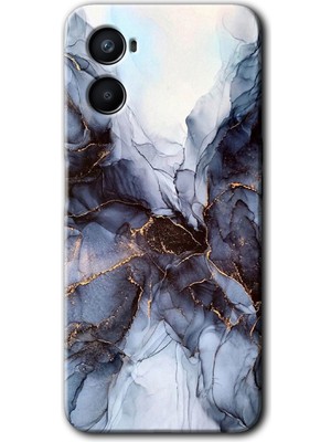 Oppo A96 Kılıf Hd Desen Baskılı Arka Kapak - Otantik Mermer