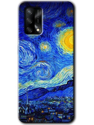 Oppo A54 Kılıf Hd Desen Baskılı Arka Kapak - Starry Night