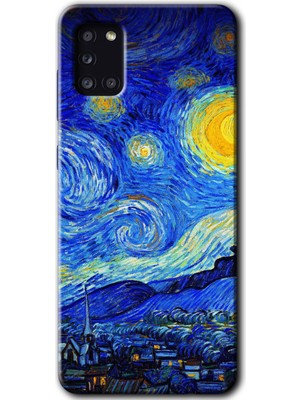 Gramaphone Galaxy A31 Kılıf Hd Desen Baskılı Arka Kapak + Esnek Nano Cam - Starry Night