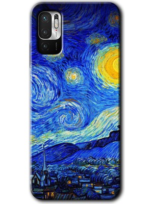Gramaphone Poco M3 Pro Kılıf Hd Desen Baskılı Arka Kapak + Esnek Nano Cam - Starry Night