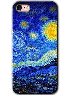 iPhone Se 2022 Kılıf Hd Desen Baskılı Arka Kapak - Starry Night