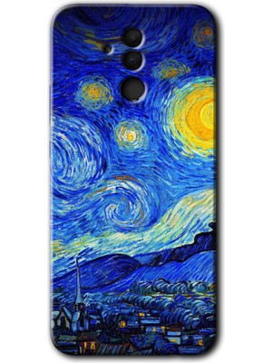 Huawei Mate 20 Lite Kılıf Hd Desen Baskılı Arka Kapak - Starry Night