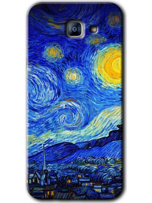 Galaxy A8 2016 Kılıf Hd Desen Baskılı Arka Kapak + Esnek Nano Cam - Starry Night