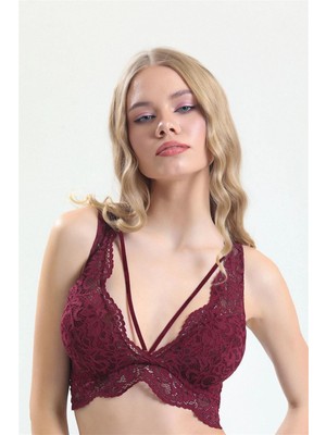 Magic Form 4317 Kadın Dantelli Bralet-Bordo