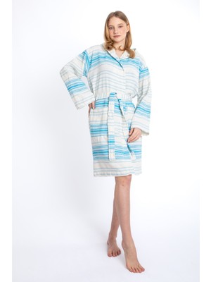 Sensomia Rosa 100% Pamuklu Peştamal Bornoz Plaj Banyo Duş Deniz Havuz Bornozu