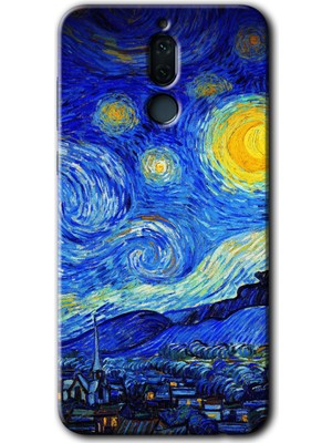 Gramaphone Huawei Mate 10 Lite Kılıf Hd Desen Baskılı Arka Kapak - Starry Night