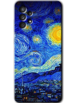 Galaxy A32 4g Kılıf Hd Desen Baskılı Arka Kapak + Esnek Nano Cam - Starry Night