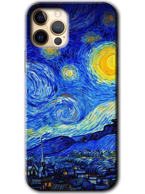 iPhone 12 Pro Kılıf Hd Desen Baskılı Arka Kapak - Starry Night