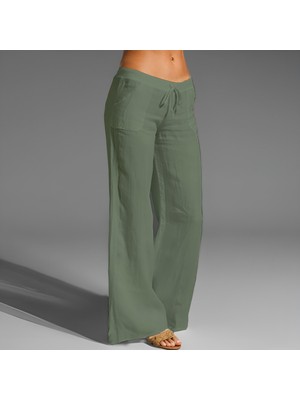 Barbora Keten Günlük Yazlık Rahat Kesim Kadın Pantolon