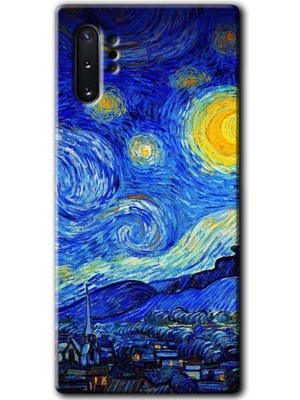 Galaxy Note 10 Plus Kılıf Hd Desen Baskılı Arka Kapak + Esnek Nano Cam - Starry Night