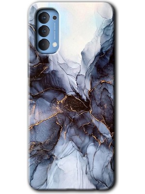 Gramaphone Oppo Reno 4 Kılıf Hd Desen Baskılı Arka Kapak - Otantik Mermer