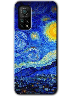 Gramaphone Xiaomi Mi 10T Pro Kılıf Hd Desen Baskılı Arka Kapak + Esnek Nano Cam - Starry Night