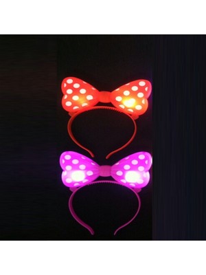 Kuzey 2 Adet Headband LED Light Minnie Mouse Işıklı Taç Pembe Miki Taç Kırmızı Miki Taç Yılbaşı Parti Işıkları  Minnie Mouse Taç