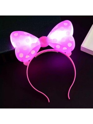 Kuzey 2 Adet Headband LED Light Minnie Mouse Işıklı Taç Pembe Miki Taç Kırmızı Miki Taç Yılbaşı Parti Işıkları  Minnie Mouse Taç