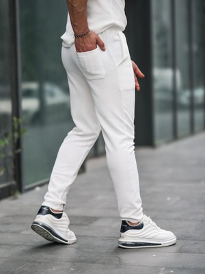 Valiberta Premium Desenli Jogger Pantolon - Beyaz
