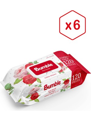 BUMBLE GÜL RÜYASI ISLAK MENDİL 120 YAPRAKLI 6'LI PAKET