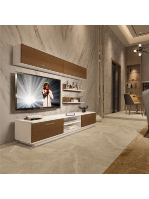 Decoraktiv Eko 5b Slm DVD Tv Ünitesi Tv Sehpası - Beyaz - Ceviz