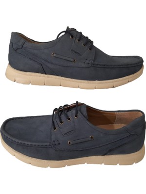 Golden Lacivert-Bağcıklı Günlük Şık Erkek Ayakkabı